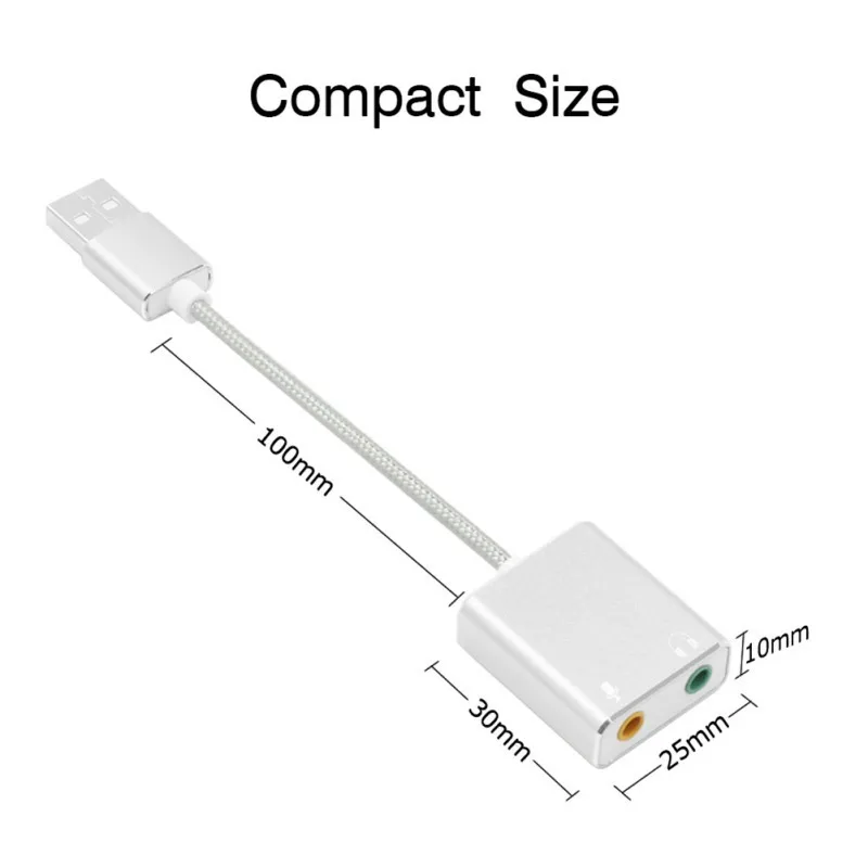 Внешний USB Звуковая карта для наушников 3D стерео звуковая карта USB бесплатный привод Hi-speed Звуковая карта для Mac OS Windows
