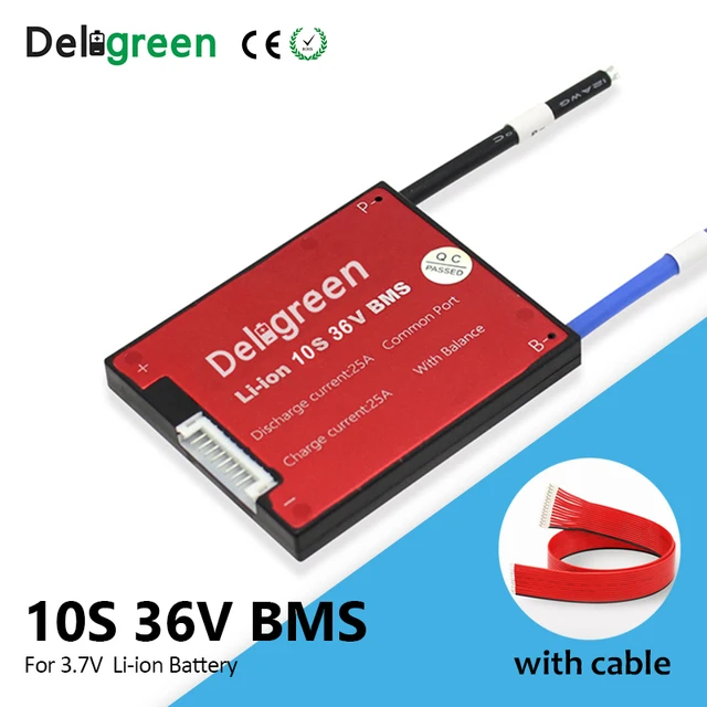 US $13.15 Deligreen 10S 36V 15A 20A 30A 40A 50A 60A PCMPCBBMS for 37V lithium battery pack 18650 Lithion L
