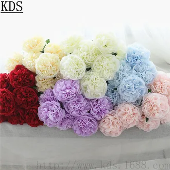 

New Style Model 7 Head Beam Wedding Spring Raw Silk Rose Silk Imitation Flowers Decoration Rose Flowers