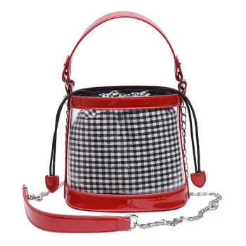 

Summer Bags Transparent Bag Women Lattice Leather Waterproof Crossbody Bags Messenger Trave Shoulder Bags Women Bag Brand