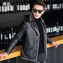 Мужская куртка из натуральной кожи, куртка из натуральной овчины, пальто из натурального меха, Мужская шерстяная подкладка, теплый пуховик, Jaqueta Couro F17S151 YY385