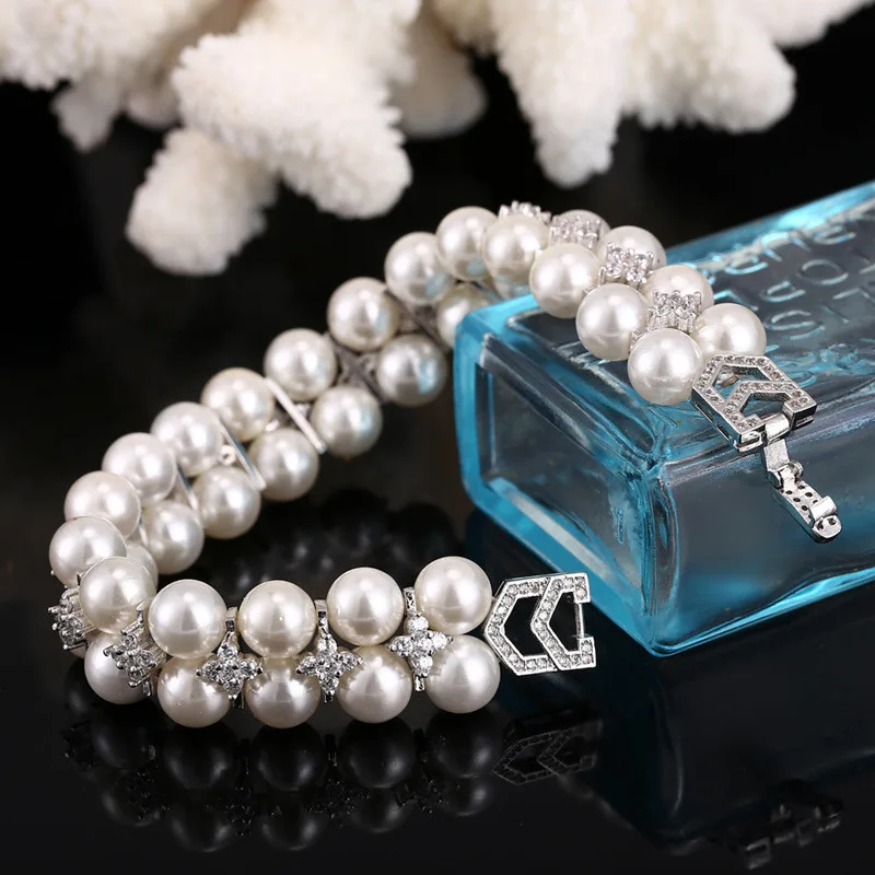 Wong Rain Винтаж стерлингового серебра 925 натуральный пресноводный браслет Жемчуга Браслеты с подвесками Свадебные ювелирные изделия на подарок