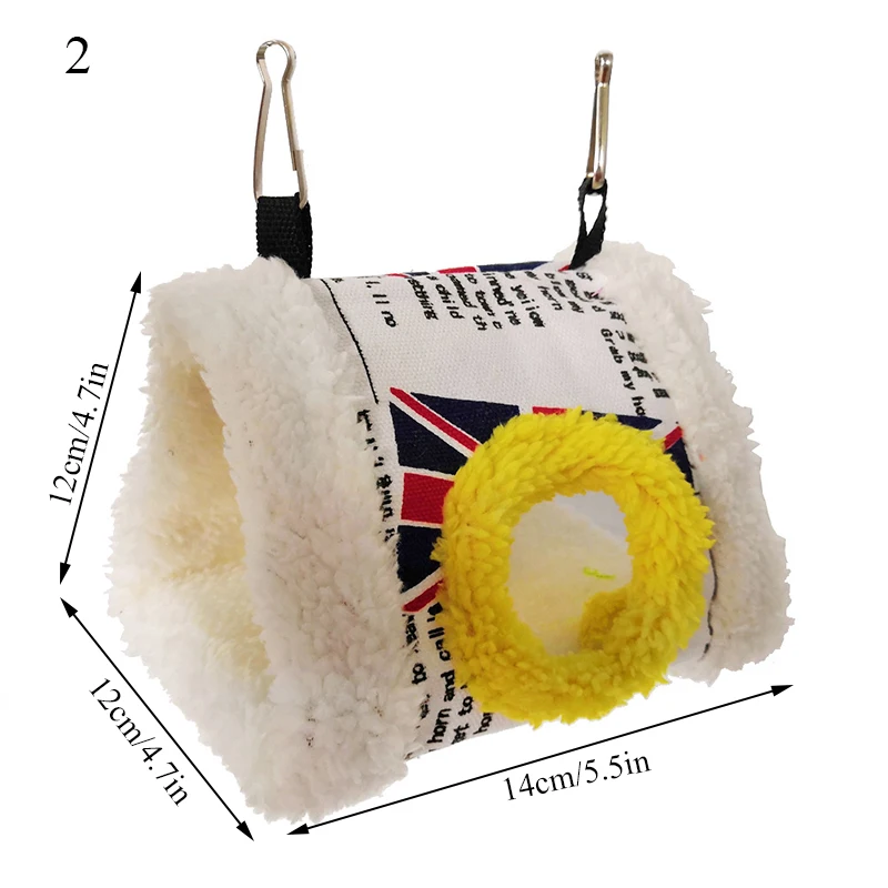 Soft Plush Bird Parrot Hammock Warm Hanging Bed Triangle Square Bird Parrot Nest Pet Cave Cage House For Small Animals bird house,bird hammock,artificial bird nest