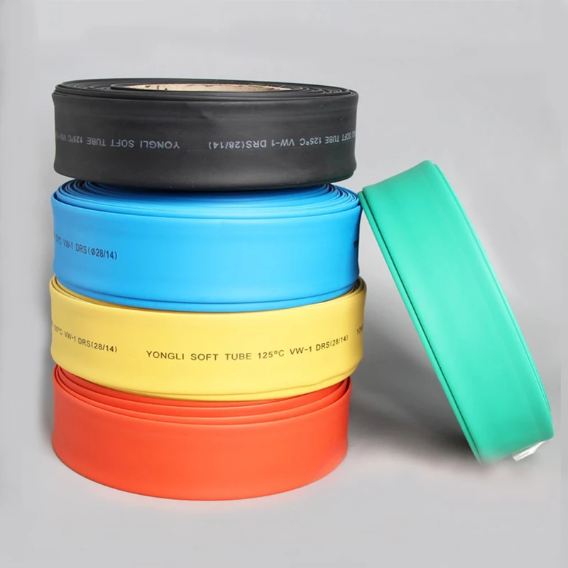25M (18650 18500 Battery) 29.5MM Flat 18.5MM in Round PVC Heat Shrink Tubing Tube Wrap Kits Clear 5 Colors Best Price | Обустройство