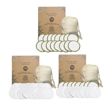 

16pcs/set Cosmetic Pads Makeup Remover Reusable Bamboo Fiber Wipes Tissues Women Facial Skin Care Makeup Accessories