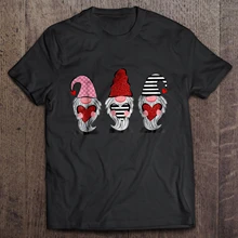 Мужская забавная футболка, модная футболка, три гнома, с сердечками, Милая женская футболка
