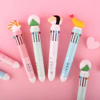 

10 Colors Rice Ball Sushi Series Ballpoint pen Cute ball Pens School writing Supplies Gift Stationery Papelaria Escolar