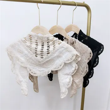 

Cotton Lace Triangular Binder Small Silk Scarf Women's Western Style Hollow-out Decoration Matching Clothes Shawl