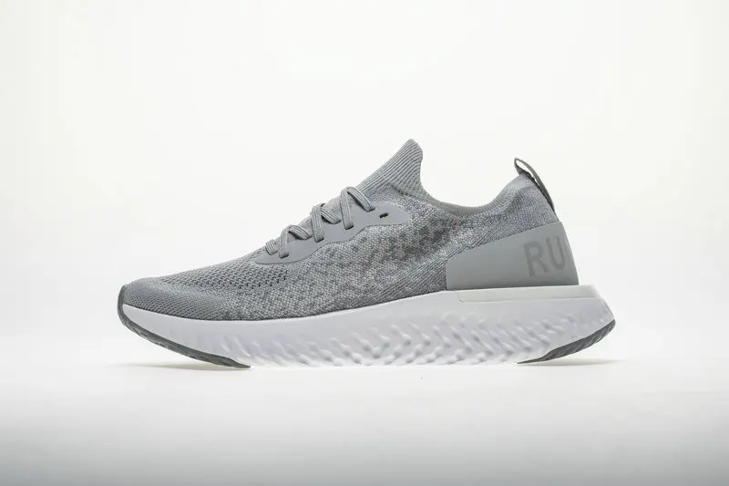 Новинка, HKML, Epic React, мужская обувь, женская обувь, Flyknit, уличные спортивные кроссовки, дышащая сетка, пара ботинок, обувь для бега, женская обувь - Цвет: Серебристый
