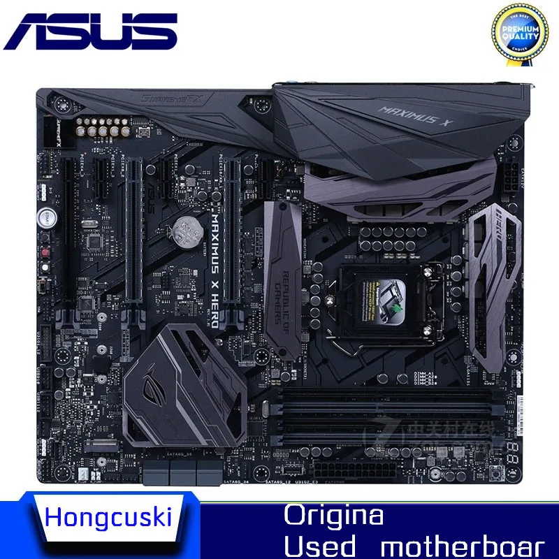 Utilizzato Per Asus Rog Maximus X Hero Original M.2 Nvme 8Th 9Th Presa Per Scheda Madre Lga1151 Ddr4 Z370 Scheda Madre Desktop