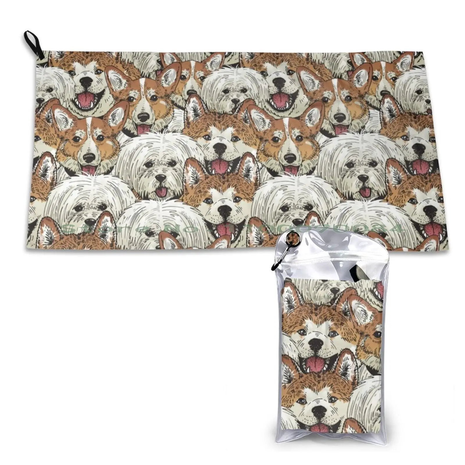 Husky E Papillon Modello Di Cane Asciugamano Ad Asciugatura Rapida Palestra Sport Bagno Carrello Portatile Nigeria Bandiera Nigeria Bandiera Carrettu 