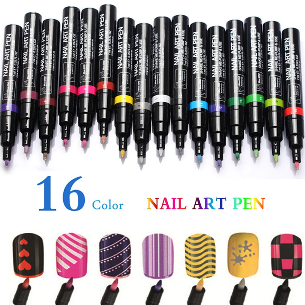 Amazon.com: Gorvalin 12 Colors Nail Art Pens, 3D Nail Polish Pens Nail  Point Graffiti Dotting Liner Pen Sets Nail Art Painted Pen Drawing Nail  Design Kit for Nail DIY Decoration : Beauty