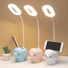

Creative Elephant Led Table Lamp Animal Charging Plug-in Dual-Use Three-Color Temperature Adjustable Learning Table Lamp