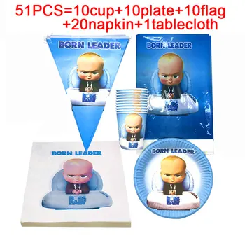 

Baby Boss Baby Boss Birthday Decoration Set Baby Shower Party Tablecloth Banner Flags Boss Baby Theme Birthday Party Supply Set