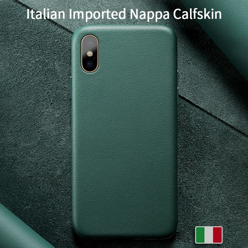 Tanie SanCore dla iPhone X Xs Max etui na telefon skóra moda telefon komórkowy pełna ochrona NAPPA Business Premium Shell luksusowa ze skóry bydlęcej