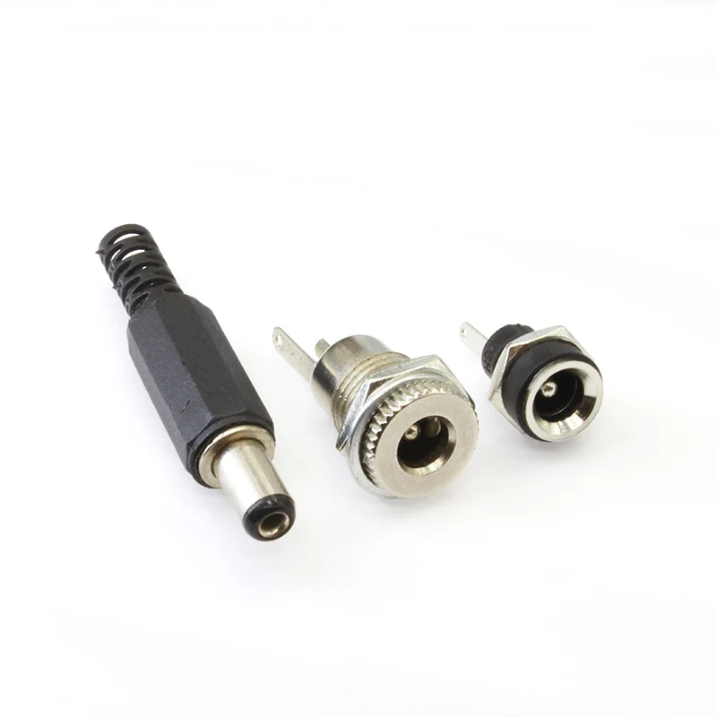 DC 5.5x2.1 Power Wire Connector Conjunto Feminino Plug Cable Waterproof Jack Tomada Electrico 5.5x2.5 Interface Socket Conector