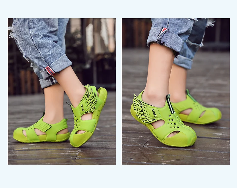 TuYao Girls Brand Designer Sandal Toddler Water Little Boy Shoes Summer Beach Lightweight Soft Non-slip Infant Wing Shoes
