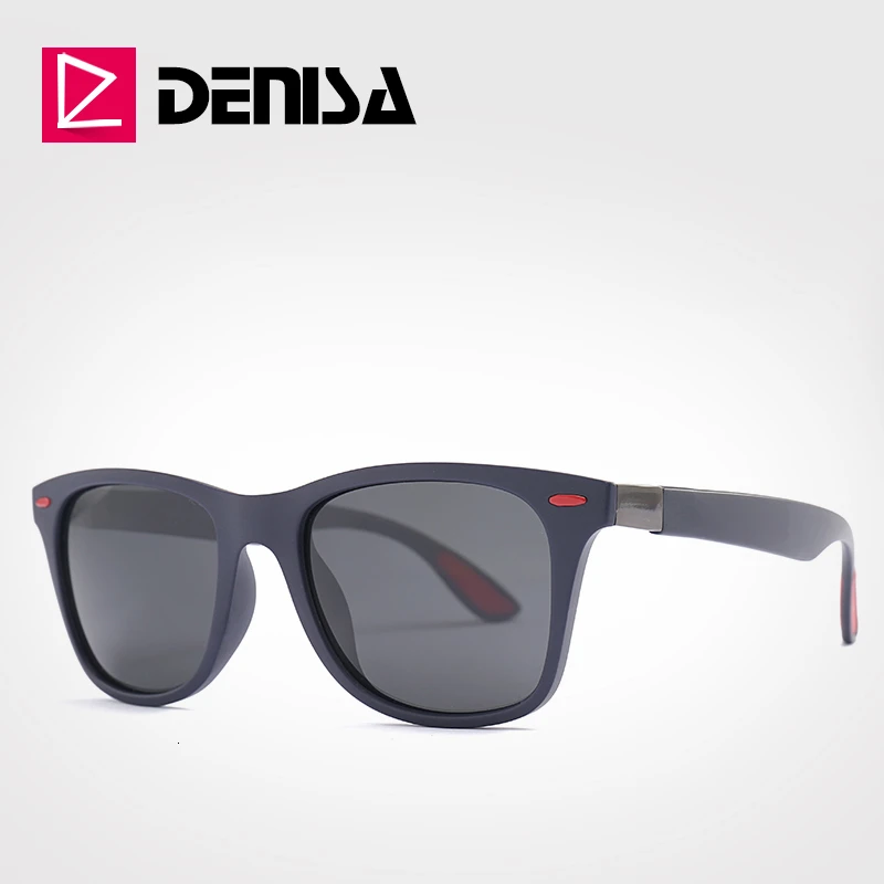 DENISA двойной 11 поляризованные солнцезащитные очки ультралегкие TR90 Квадратные Солнцезащитные очки Брендовые дизайнерские очки UV400 P21 - Цвет линз: Blue BlackGray