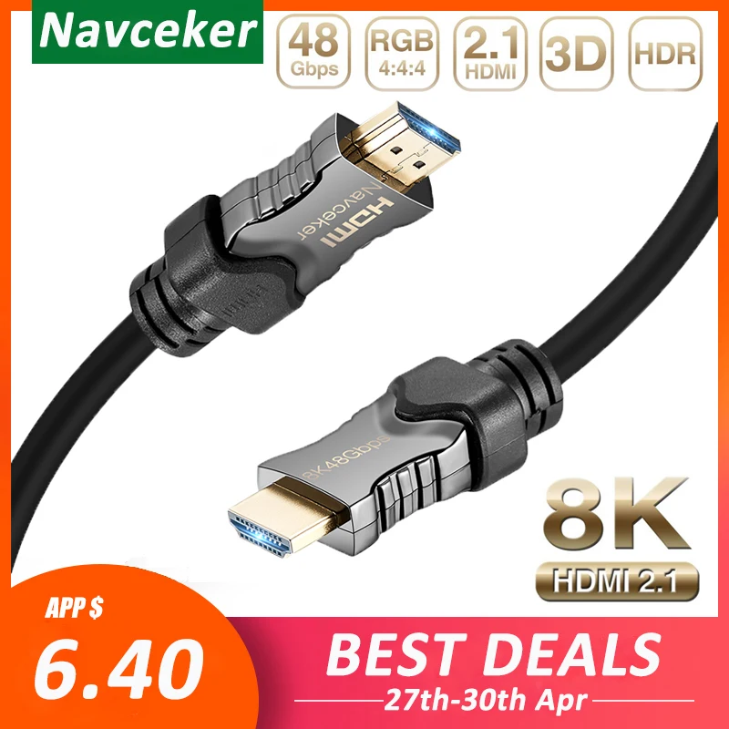 2020 Navceker 8K HDMI 2.1 Cable 48Gbps eARC 4K120Hz HDMI