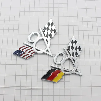 

3D Metal United States America USA German flag V8 Badge Emblem Car sticker Racing Motorsports for Volvo s60 xc90 s80 rapid turbo