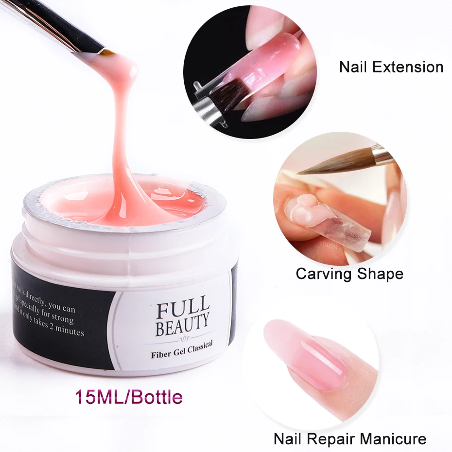 Description Picture 5 of itemAcrylic UV Extension Nail Gel Glue Quick Building 15ml UV LED Gel Nail Forms Tips Polish Prolong Nail Varnish Construction Tools