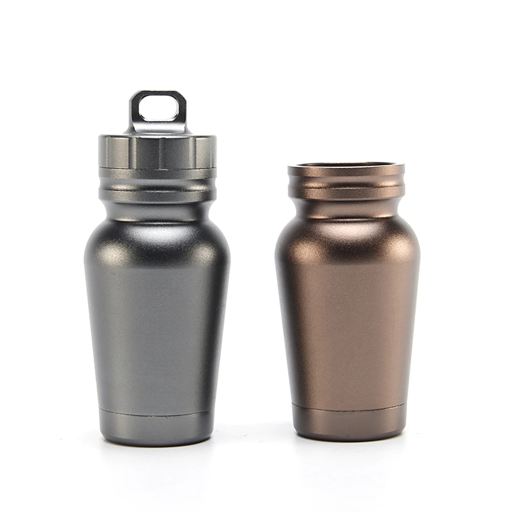 

Aluminum Alloy Waterproof Canister Medicine Seal Capsule Bottle Outdoor Camping EDC Tool Waterproof Bottle