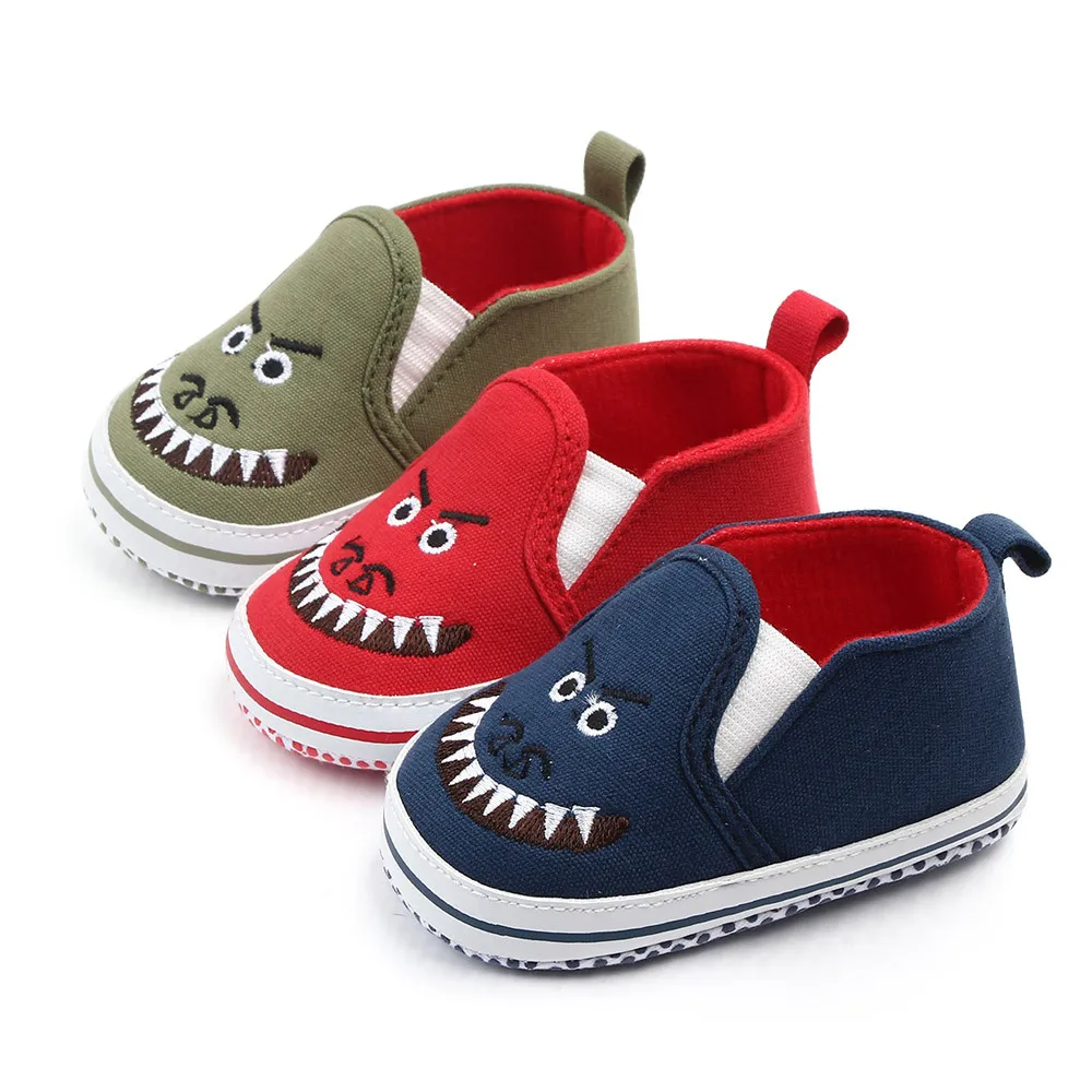 

New style Animal Cartoon Shark Toddlers Baby Canvas shoes Baby moccasins Soft bottom First walkers Bebe Anti-slip Baby shoes