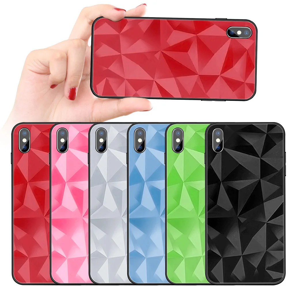 Для iPhone X XS MAX XR 8 8 Plus 7 7 Plus 6 6S 6S Plus Алмазный закаленное стекло бизнес Бампер Защитный ковер