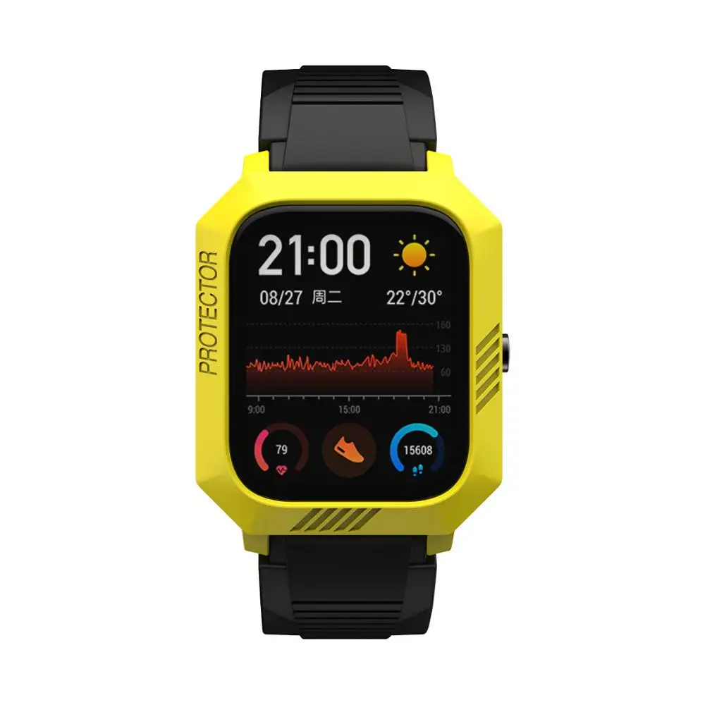 Чехол SIKAI Pace для Amazfit Bip lite Youth GTR GTS, чехол для часов, защитный корпус, аксессуары для умных часов Huami GTR 47 мм 42 мм - Цвет: Yellow case