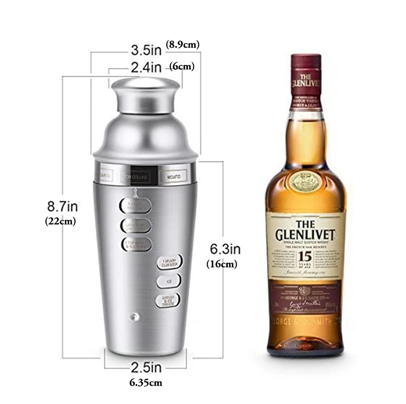 Cocktail Making Set Cocktail Shaker Set 750ml Stainless Steel Bar Tool Set Bartender Kit Strainer Spoon
