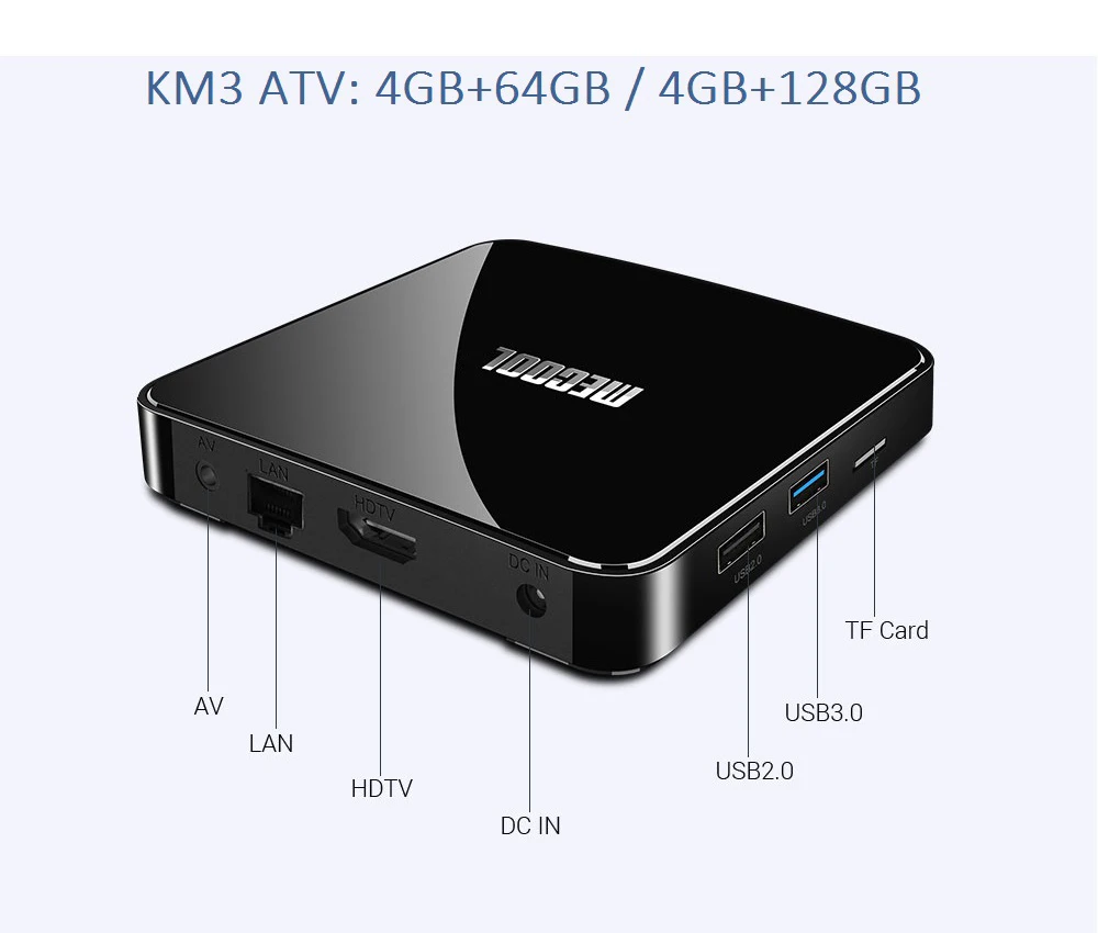 Mecool KM3 A tv Google Сертифицированный Смарт ТВ приставка Android 9,0 ТВ приставка S905x2 двойной wifi с 4K HDR Android ТВ потоковый медиаплеер