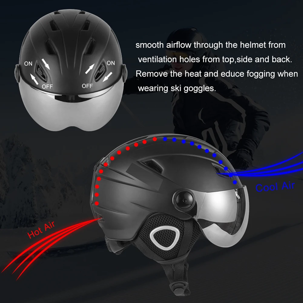 Cena Kask narciarski Winter Snow Snowboard narciarstwo hełm ochronny ochrona sportowa czapka z gogle Visor