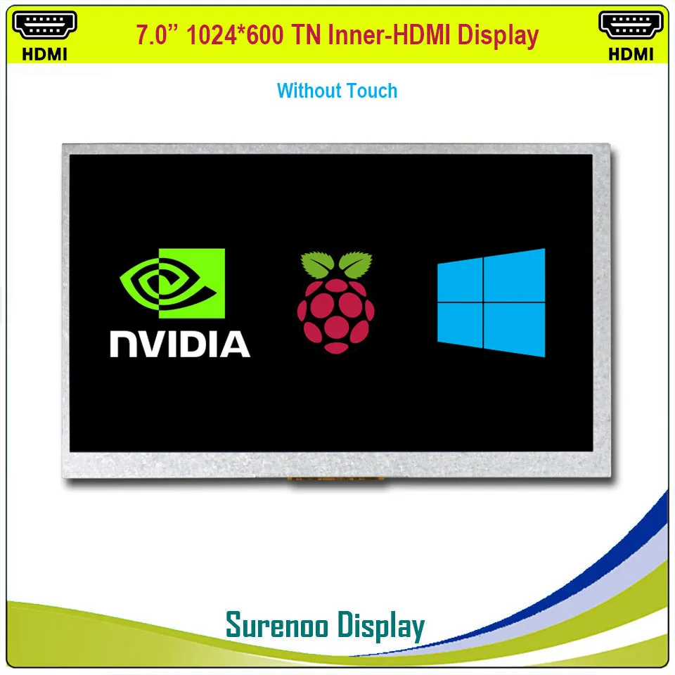 US $39.99 70 7 Inch 1024600 InnerHDMI TN LCD Module Monitor Display Screen With USB Capacitive Touch Panel For RaspBerry Pi RPI 3B4B