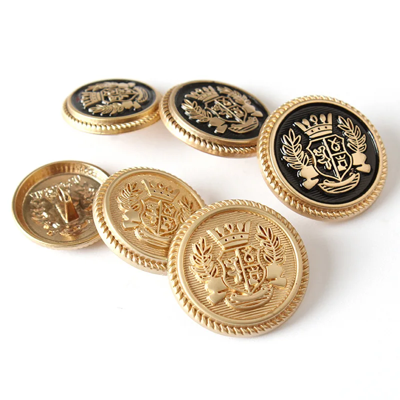 20PCS Clothes Buttons Fashion Sewing Round Shape Metal Gold Ornament Diy  Set for Men Women Blazer Coat Uniform Shirt - AliExpress