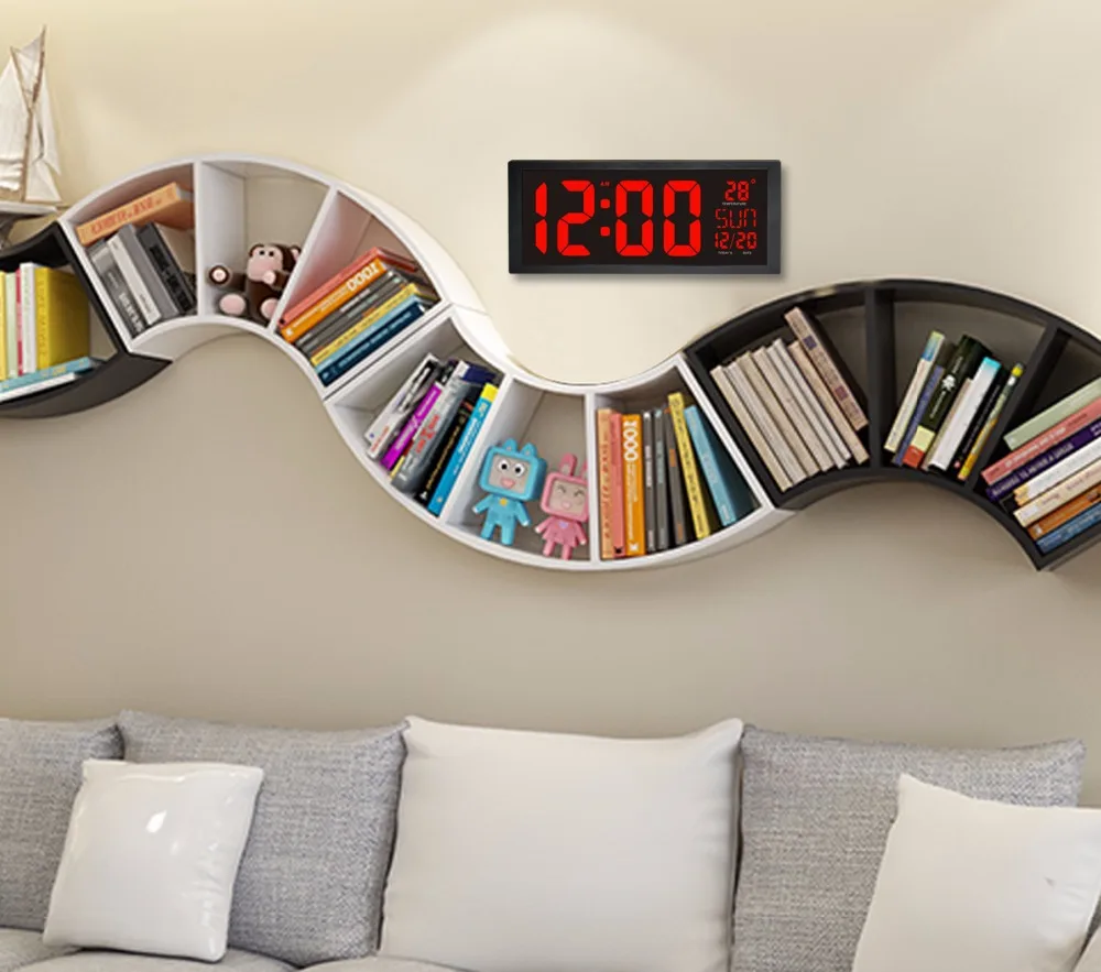  HD LED large screen wall clock Home desktop calendar clock Daylight saving time function LED electr - 32819435529