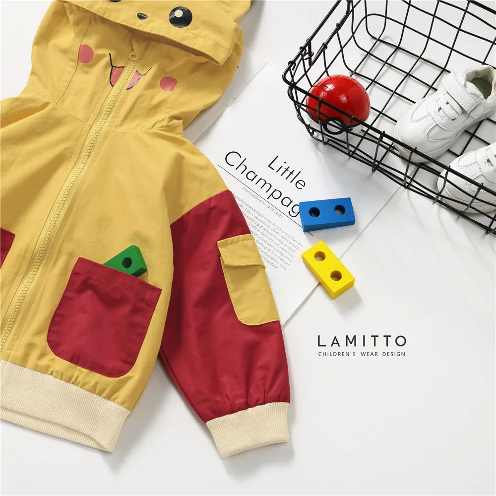 Tonytaobaby/Новая Осенняя детская одежда для мальчиков и девочек; пальто с капюшоном и рисунком; пальто для маленьких девочек; куртка для мальчиков