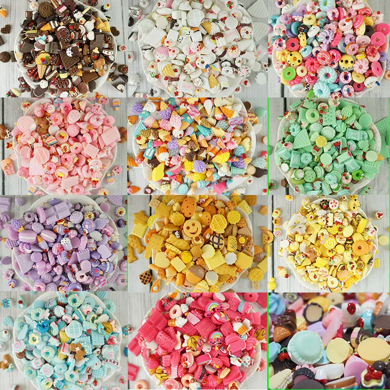 

10pcs Mini Simulation Toy Charms for Slime Filler DIY Ornament Phone Decoration Charms Lizun Mud Clay Slime Supplies Kdis Toys