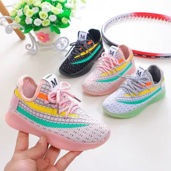 

Spring 2020 New Children's Sports Shoes Boys Mesh Breathable Girls Shoes Coconut Baby Shoes Soft Sole Shoes