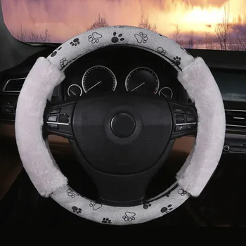 

Parts Steering wheel cover Accessories Car Interior Non-slip Plush Paw