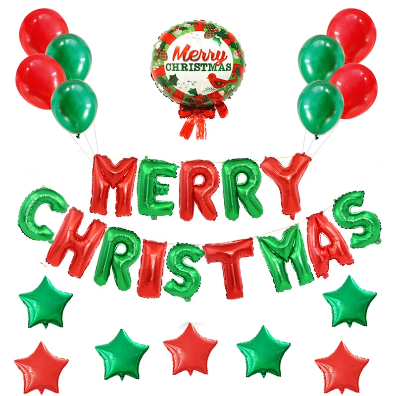 Фольгированные воздушные шары с надписью Merry Christmas|Украшения своими руками для