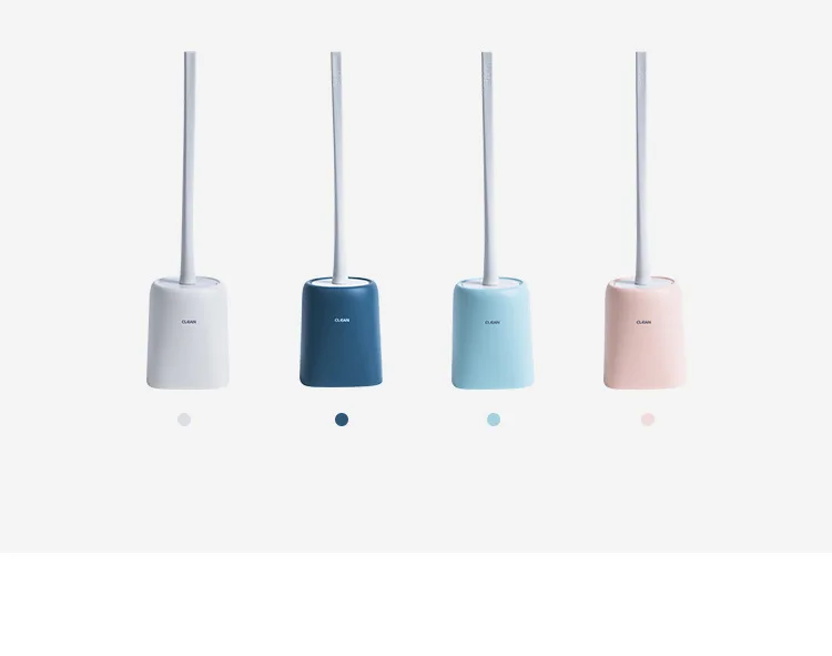 Nordic Plastic Toilet Brush Holder Soft Brush Head Cleaning Supplies Blue Toilet Cleaning Brush produtos para limpeza de casa