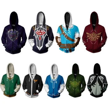 

The Legend of Zelda Cosplay Costume Hoodie Sweatshirts 3D Printed Men Women Zipper Jacket Coat Hooded Hoodies Boy Streetwear