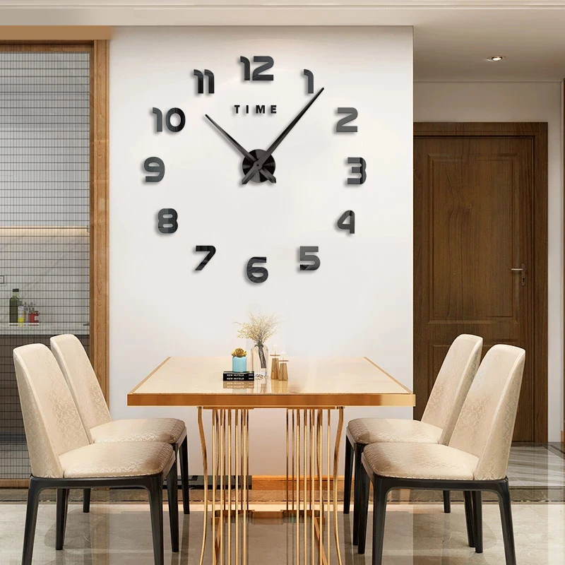 Acrylic Wall Clock Modern DIY Quartz Wall Clock 3D Mirror Sticker DIY Home Decor 