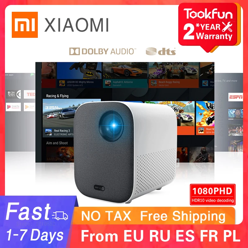 Versão global xiaomi juventude edição projetor 1080p hdr10 android tv 9.0 auto-foco dolby áudio google assistente de cinema em casa-0