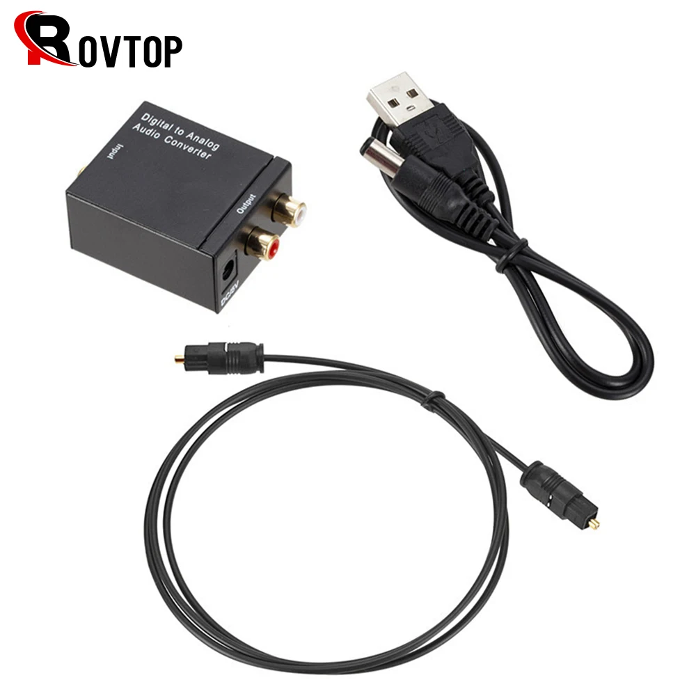 

Digital To Analog Audio Converter Adapter Digital Optical Fiber Coaxial RCA Toslink Signal To Analog Audio Converter RCA for DVD