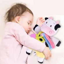 Jouet en peluche d'animaux en peluche pour nouveau nés de 0 à 12 mois, hochet de dentition en peluche pour bébés, poupées pour enfants, cadeau pour filles