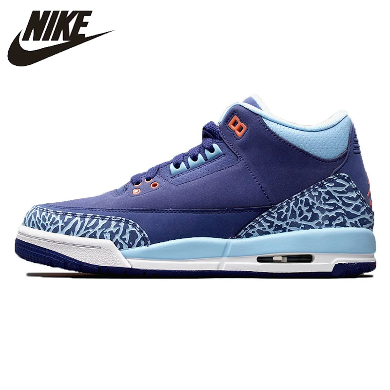 

Air Jordan 3 GS Blue Cap AJ3 Dark Purple Burst Crack Women Basketball Shoes ,Comfort Outdoor Sneakers 441140-506