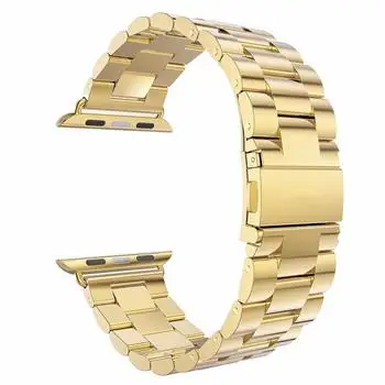 gold Ремешок из нержавеющей стали для apple watch band 5 4 44 мм 40 мм correa 42 мм 38 мм iwatch series 3 2 band Link браслет аксессуары для часов - Цвет ремешка: gold