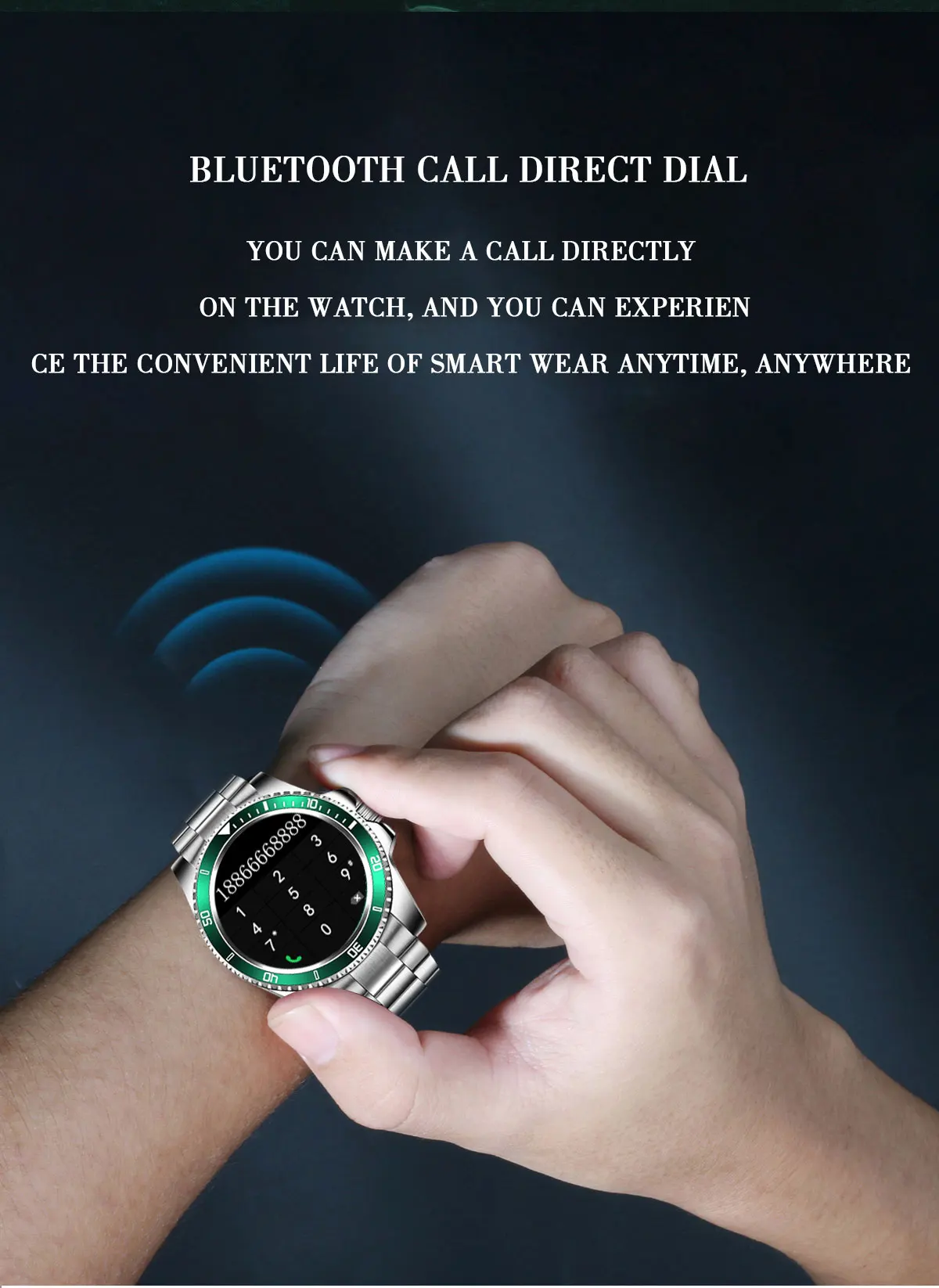 Inteligente dos Homens Tela de Toque Cardíaca à Prova Relógio de Fitness para Android Lige Novo Relógio Bluetooth Chamada Smartver Completo Monitor Freqüência Dwaterproof Água Ios 8 High Quality Eletrônicos