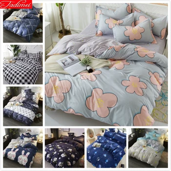 

Flower Pattern Duvet Cover 3/4 pcs Bedding Set Adult Kids Child Bed Linens Single Full Double Queen King Size Bedspreads 180x220